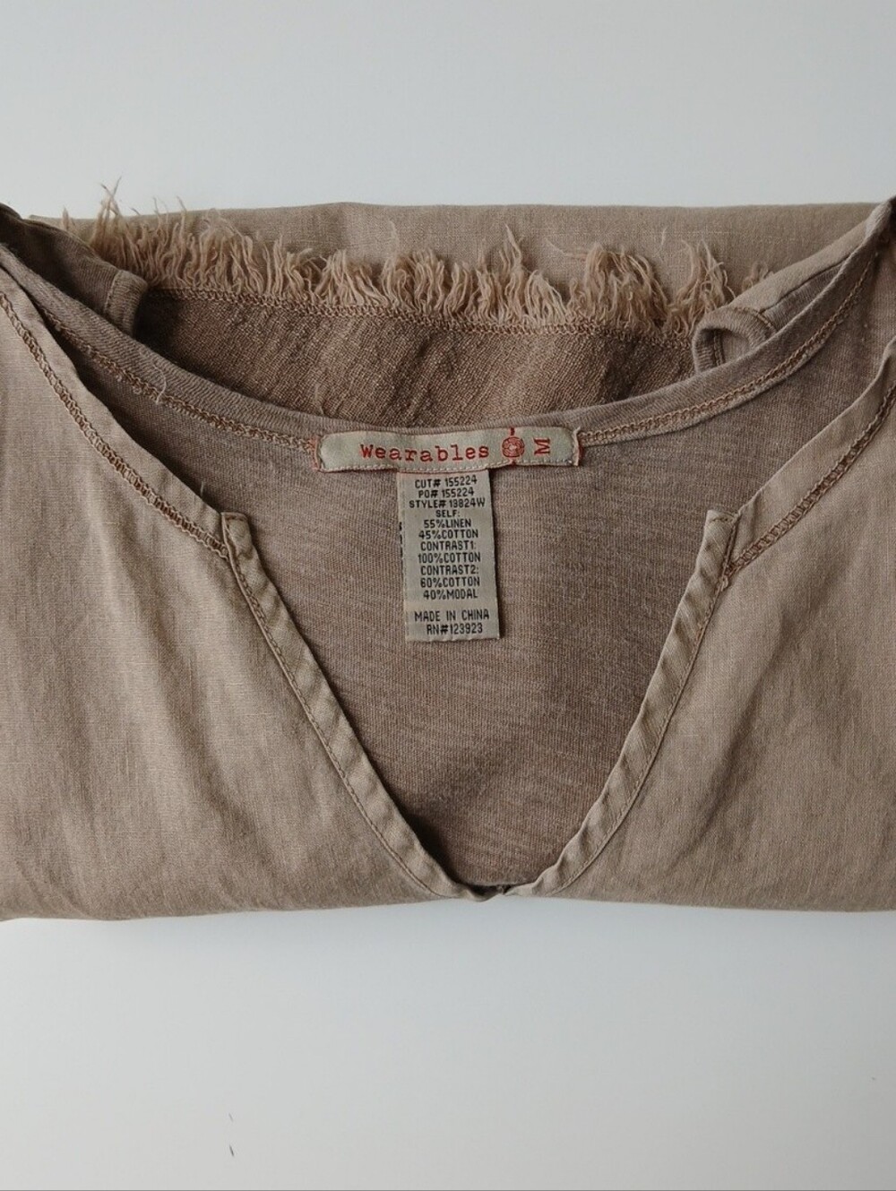 Wearables Linen Cotton V-Neck Sleeveless Tank Top Brown Women's Medium - Picture 5 of 5